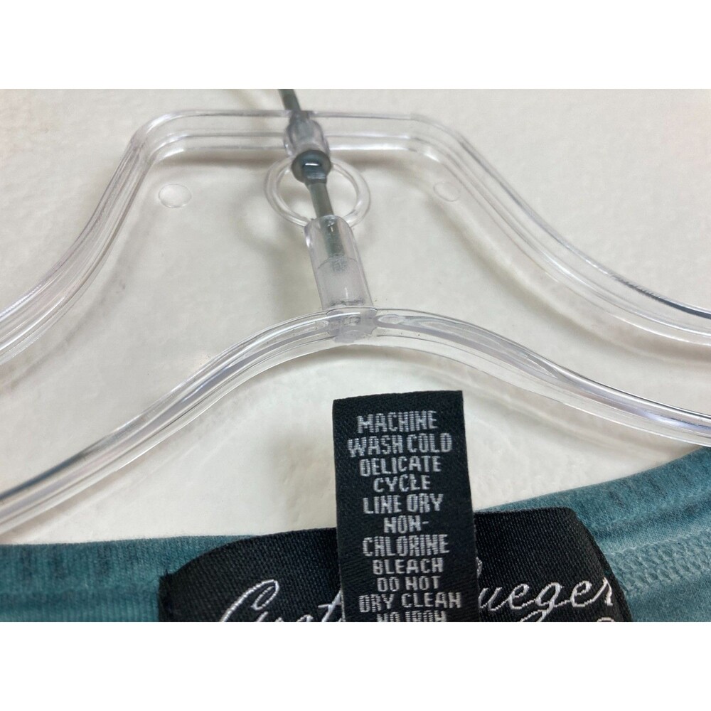 Gretty Zueger Women's Cotton Mini Dress M Green Lace Embroidered Grunge Artsy - Picture 7 of 7